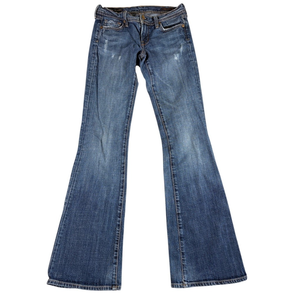 Citizens of Humanity Jeans Womens 27 Blue Lowrise Distressed Stretch Flare Y2K